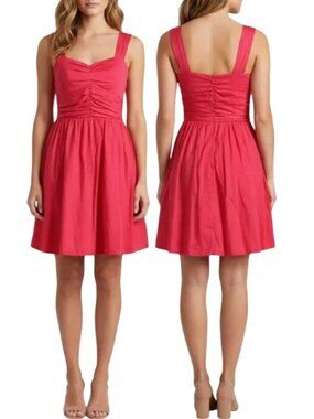 EXPRESS Women's Sweetheart Neckline‎ Ruched Bodice Hot Pink Mini Dress Size 12